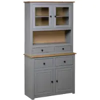 vidaXL Buffet haut Gris 93x40,5x180 cm Pin Gamme Panama