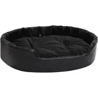 vidaXL Lit pour chien noir 90x79x20 cm peluche et similicuir