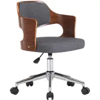 Möbelando vidaXL Chaise de salle à manger pivotante Gris Bois courbé et tissu
