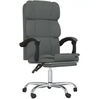 vidaXL Chaise de bureau avec fonction chaise longue Tissu gris foncé