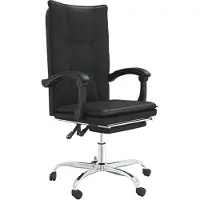 vidaXL Chaise de bureau avec fonction chaise longue noir similicuir
