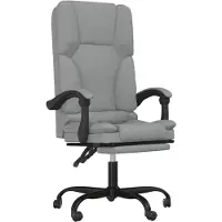 vidaXL Chaise de bureau avec fonction massage Gris clair Tissu