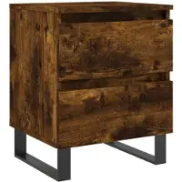 vidaXL Table de chevet chêne fumé 40x35x50 cm bois d’ingénierie