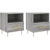 vidaXL Tables de chevet 2 pcs sonoma gris 40x35x47,5 cm