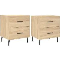 vidaXL Tables de chevet 2 pcs chêne sonoma 40x35x47,5 cm