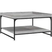 vidaXL Table basse Gris Sonoma 80x80x45 cm Bois composite et fer