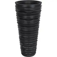 vidaXL Jardinière et intérieur amovible anthracite aspect rainuré