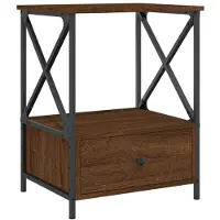 vidaXL Table de chevet chêne marron 50x41x65 cm bois d'ingénierie