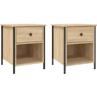 vidaXL Tables de chevet 2 pcs chêne sonoma 40x42x50 cm bois ingénierie