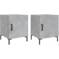 vidaXL Tables de chevet 2 pcs gris béton 40x40x50 cm bois d’ingénierie