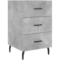 vidaXL Table de chevet gris béton 40x40x66 cm bois d'ingénierie