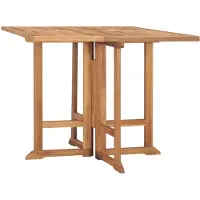 vidaXL Table de jardin pliante 90x90x75 cm en teck massif