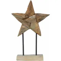 vidaXL Étoile de Noël Marron 30 x 5 x 45 cm Bois de teck massif