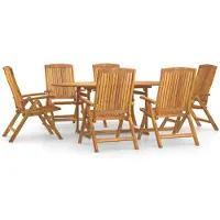 vidaXL Ensemble de jardin 7 pièces teck massif
