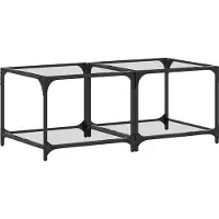 vidaXL Tables basses avec plateau en verre 2 pcs. Transparent 50x50x40 cm Acier