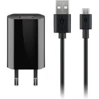 Goobay 44982 Kit de charge micro-USB (5 W), noir, 1 m - Adaptateur secteur avec câble micro-USB, 1 m , noir