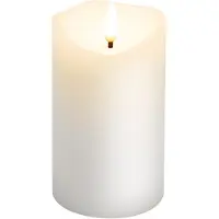 Goobay LED-Echtwachskerze, weiss, 7,5 x 12,5 cm (1x)