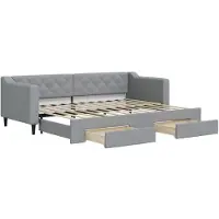 vidaXL Lit de jour extensible avec tiroirs gris clair 80x200 cm Tissu