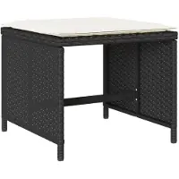 vidaXL Ensemble de jardin 15 pièces avec coussins Noir Poly Rattan