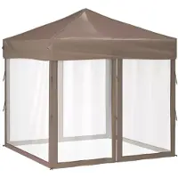 vidaXL Partytent pliable avec parois latérales 2x2 m Taupe