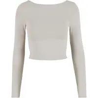 Urban Classics T-shirt manches longues de - Coupe Slim - XS - XL - pour Femme - gris - Taille S