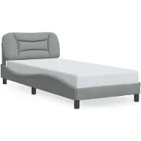 vidaXL Cadre de lit sans matelas "Hvar" gris clair 100x200 cm Tissu