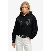 Superdry Tattoo Embellish Oversize Hoodie Noir 2XS Femme