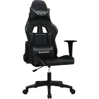 vidaXL Chaise de jeu avec fonction de massage Noir similicuir