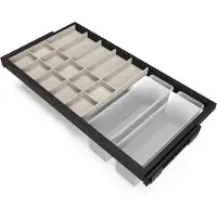 Emuca Hack Organizing Drawer Kit For Cabinets Argenté