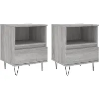 vidaXL Tables de chevet 2 pcs sonoma gris 40x35x50 cm bois ingénierie