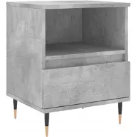 vidaXL Table de chevet gris béton 40x35x50 cm bois d’ingénierie