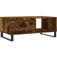 vidaXL Table basse Chêne fumé 90x50x36,5 cm Bois d'ingénierie