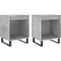 vidaXL Tables de chevet 2 pcs gris béton 40x35x50 cm bois d’ingénierie