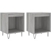 vidaXL Tables de chevet 2 pcs sonoma gris 40x35x50 cm bois ingénierie