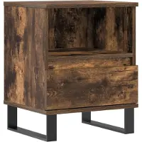 vidaXL Table de chevet chêne fumé 40x35x50 cm bois d’ingénierie