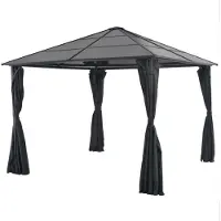 vidaXL Tonnelle avec rideau Aluminium 3x3 m Noir
