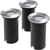 vidaXL Spot encastré de sol LED 3 pcs. Outdoor Rond