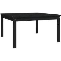 vidaXL Table de jardin noire 82,5x82,5x45 cm pin massif