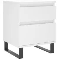 vidaXL Table de chevet Blanc 40x35x50 cm Bois d’ingénierie