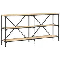 vidaXL Table console chêne sonoma 160x30x75cm bois d'ingénierie et fer