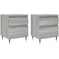 vidaXL Tables de chevet 2 pcs sonoma gris 40x35x50 cm bois ingénierie