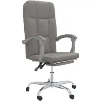 vidaXL Chaise de bureau avec fonction chaise longue Taupe Tissu