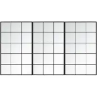 vidaXL Miroirs muraux 3 pcs noir 100x60 cm métal