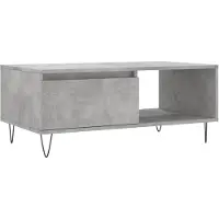 vidaXL Table basse gris béton 90x50x36,5 cm Bois composite