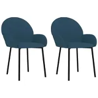 vidaXL Chaise de salle à manger 2 pcs. Bleu velours