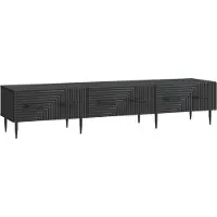 vidaXL Meuble TV noir 147 x 34,5 x 30 cm en aggloméré
