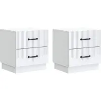 vidaXL Cabinet de chevet avec tiroir 2 pcs Blanc 43 x 34,5 x 44,5 cm