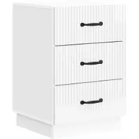 vidaXL Cabinet de chevet avec tiroir Blanc brillant 43 x 41 x 63,5 cm