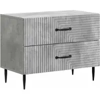 vidaXL Cabinet de chevet avec tiroir Gris béton 62 x 34,5 x 47,5 cm