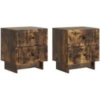 vidaXL Cabinet de chevet 2 pcs Chêne fumé 43 x 34,5 x 47,5 cm